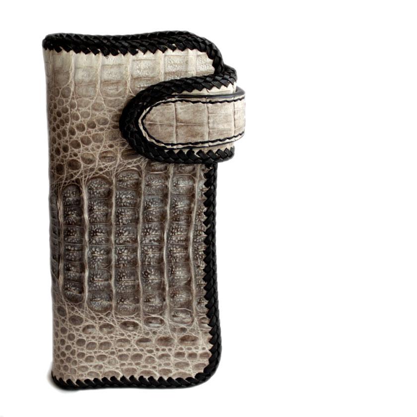 カイマンクラウン ワニ革 長財布 バイカーズウォレット/レッドアイシルバー925コンチョ RIDERS |  | 08