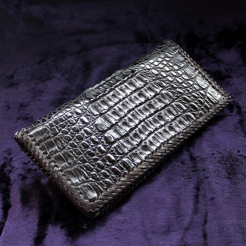 カイマンブラック・ワニ長財布/ブラックレース編み/Safari |  | 02