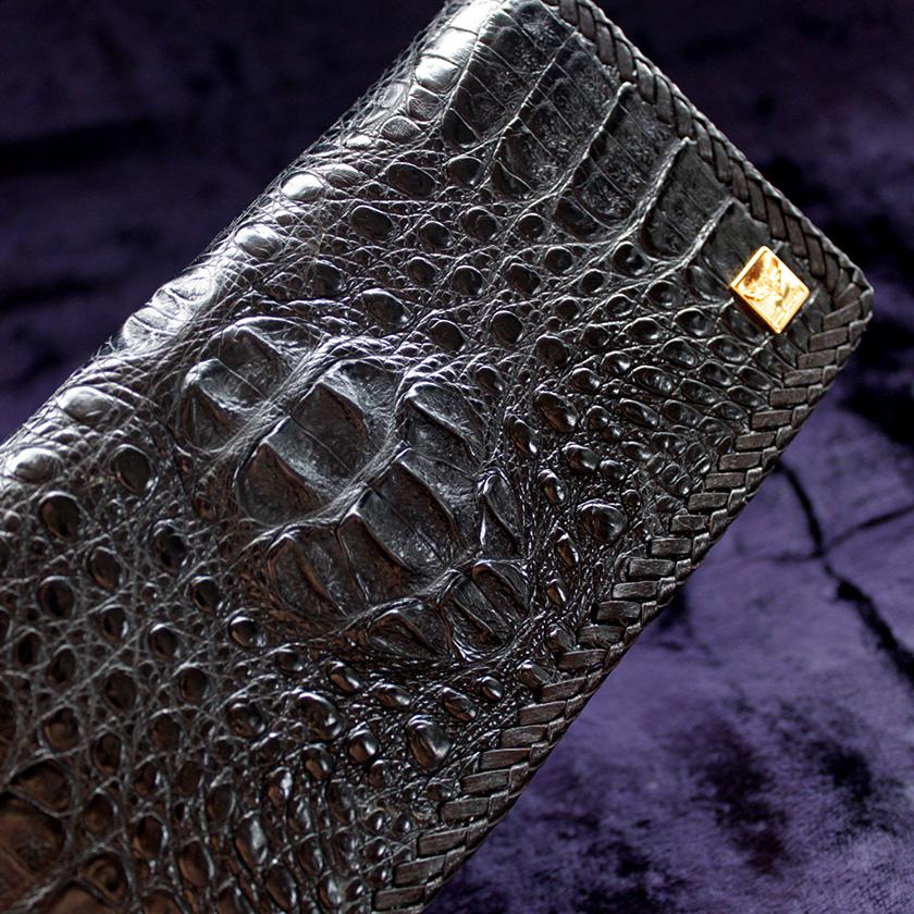 カイマンブラック・ワニ長財布/ブラックレース編み/Safari |  | 03