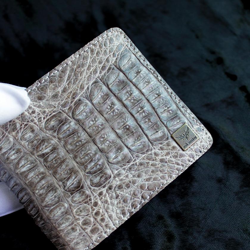 カイマンワニ革/二つ折り財布/ショートウォレット/ヒマラヤン背面/ビンテージホワイト |  | 02