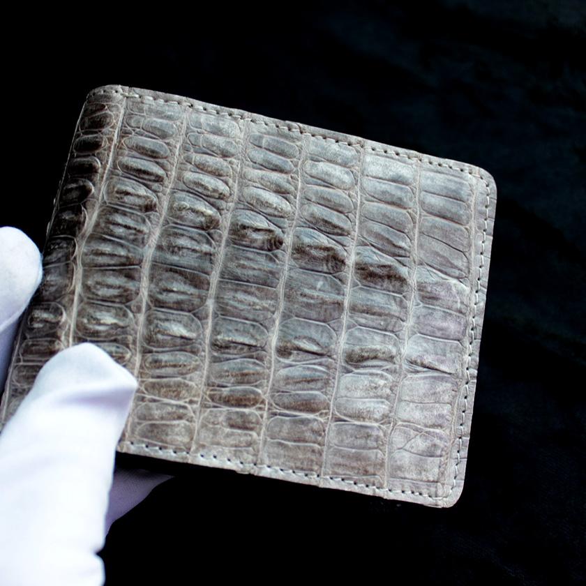 カイマンワニ革/二つ折り財布/ショートウォレット/ヒマラヤン背面/ビンテージホワイト |  | 03