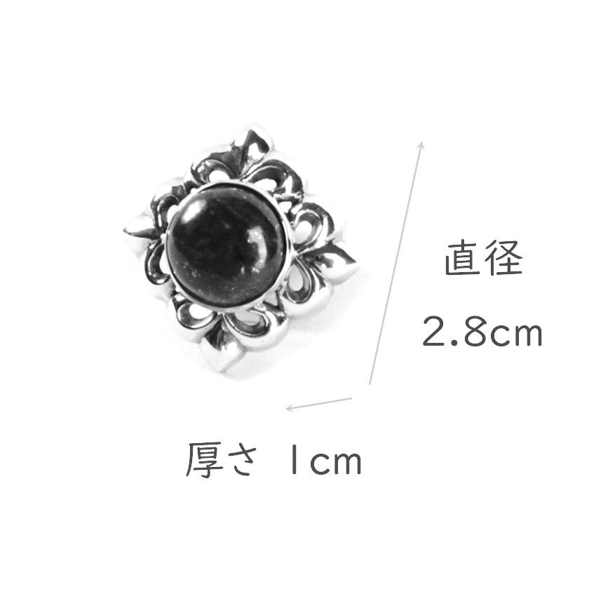 コンチョ ボタン/ネジ式/天然ラピスラズリ・ターコイズ・オニキス/透かしユリ/ミドル/レザークラフト/バイカーズウォレット/コンチョシルバー925 |  | 01