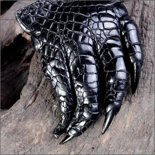 キーホルダー/クロコダイルレッグ革/ブラック |  | 02
