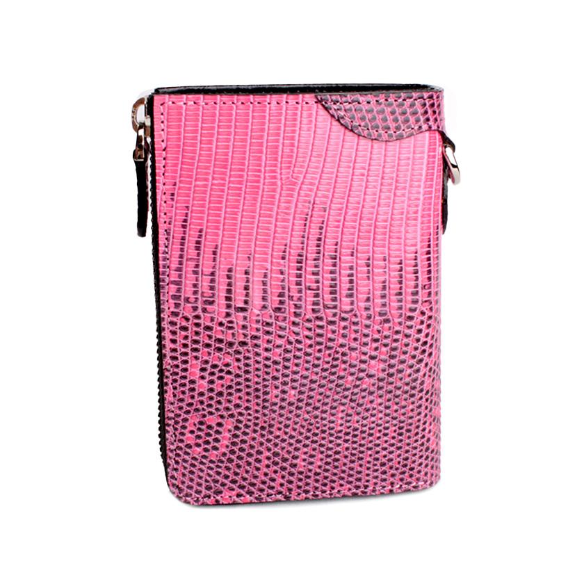 l字ファスナー財布 二つ折り財布 トカゲ革 リザードハーフ /ピンク |  | 01