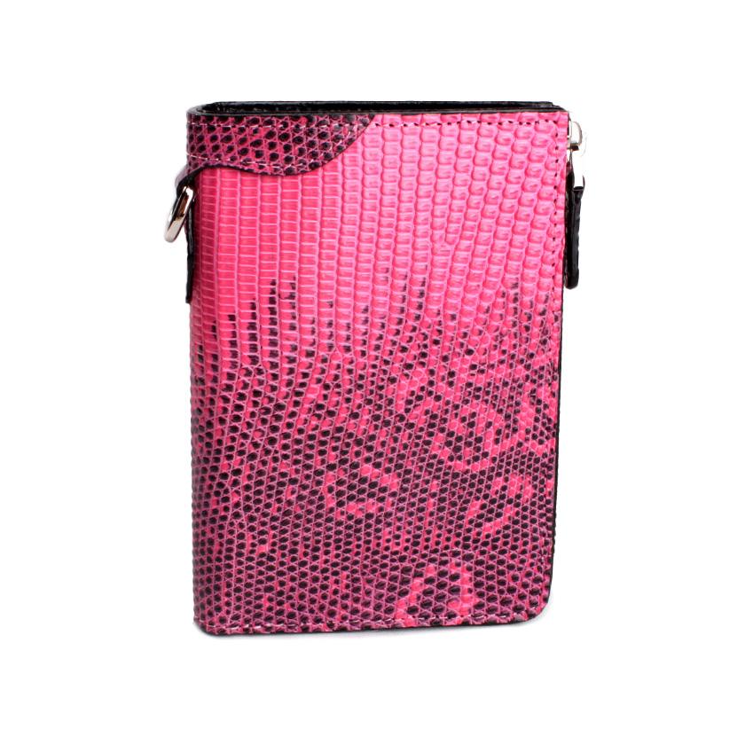 l字ファスナー財布 二つ折り財布 トカゲ革 リザードハーフ /ピンク |  | 03