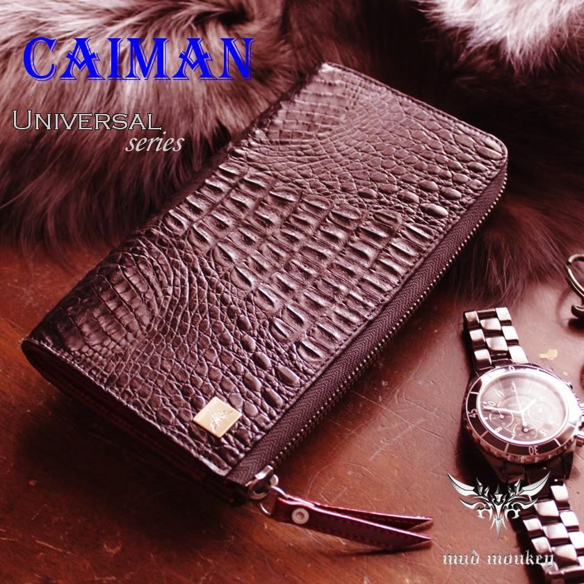 L字ラウンドファスナー長財布/ワニ革カイマン/ブラック | 