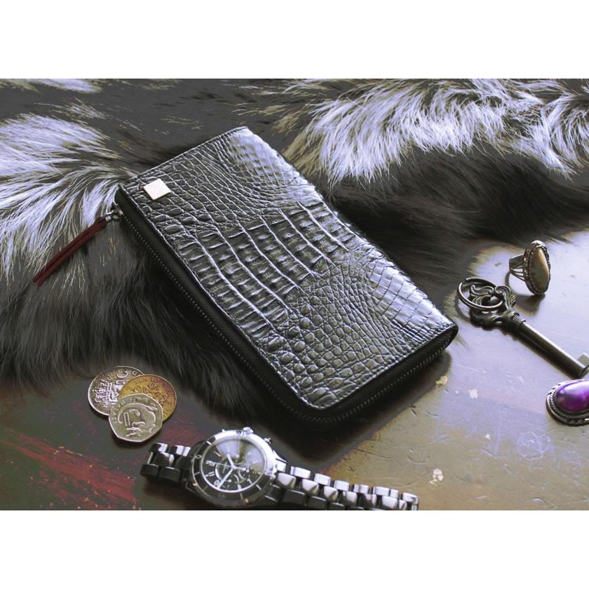 L字ラウンドファスナー長財布/ワニ革カイマン/ブラック |  | 13