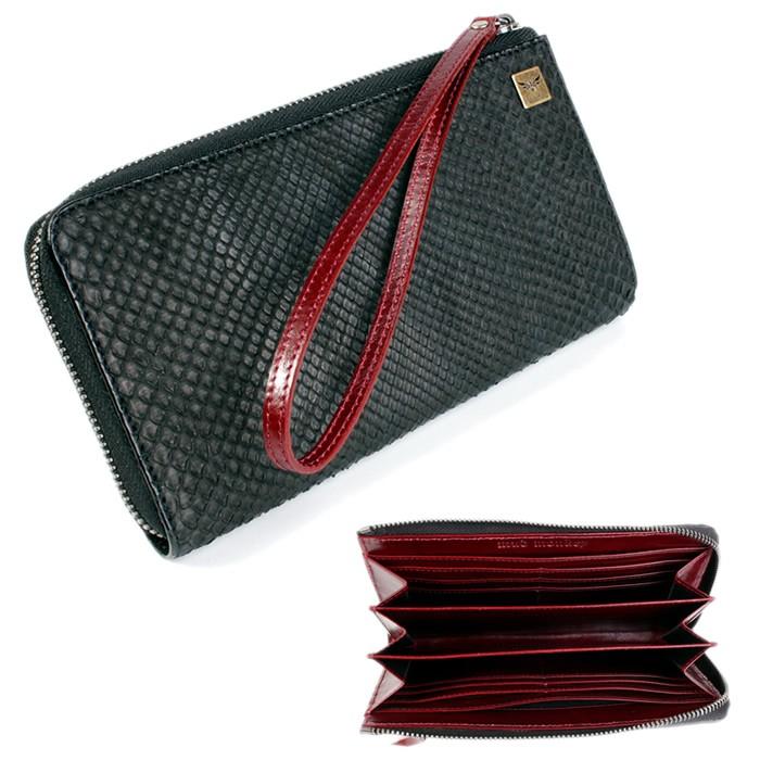 L字ラウンドファスナー長財布/パイソン/ナチュラル・レッド・ブラック |  | 08