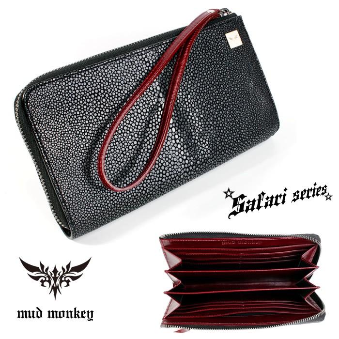 L字ラウンドファスナー長財布/スティングレイ・エイ/ブラック | 