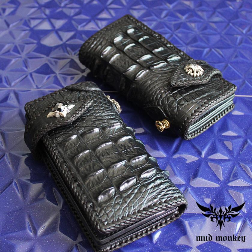 クロコダイル 長財布 背面ホーンバックTYPE2・ブラック/コンチョ 限定スペシャルカスタム MUNI |  | 01