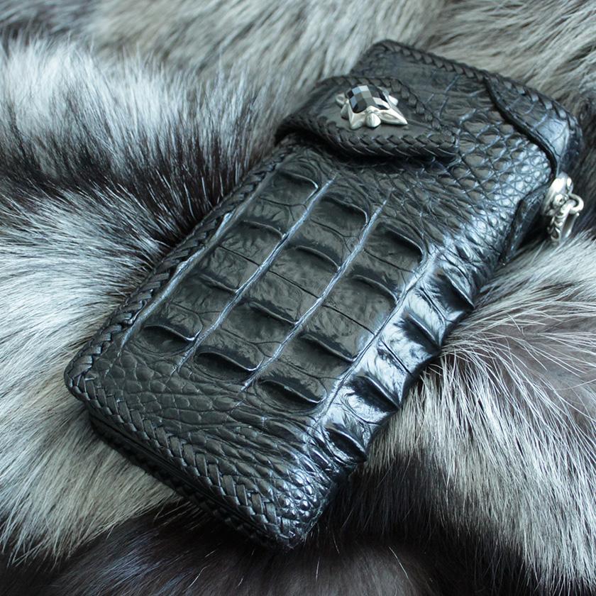 クロコダイル 長財布 背面ホーンバックTYPE2・ブラック/コンチョ 限定スペシャルカスタム MUNI |  | 02