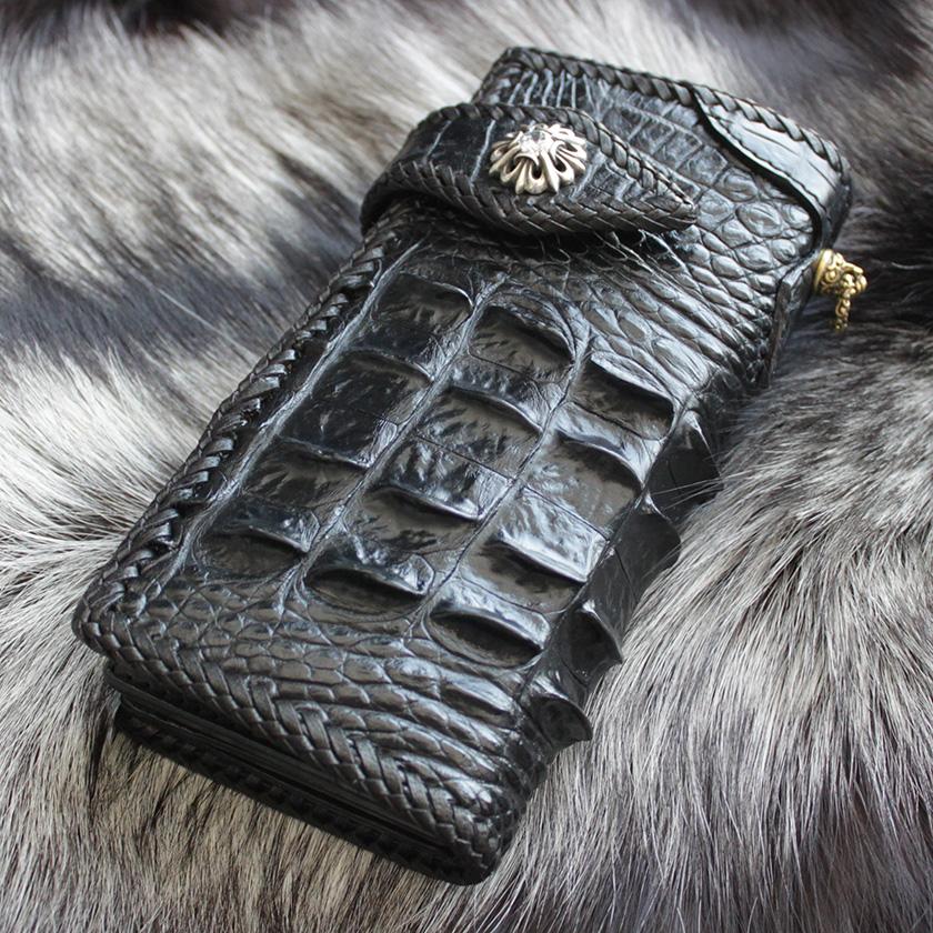 クロコダイル 長財布 背面ホーンバックTYPE2・ブラック/コンチョ 限定スペシャルカスタム MUNI |  | 08