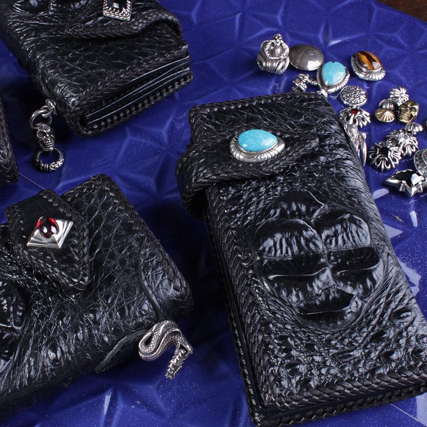 クロコダイル 長財布 クラウンホーンバック・ブラック/コンチョ 限定スペシャルカスタム MUNI |  | 02