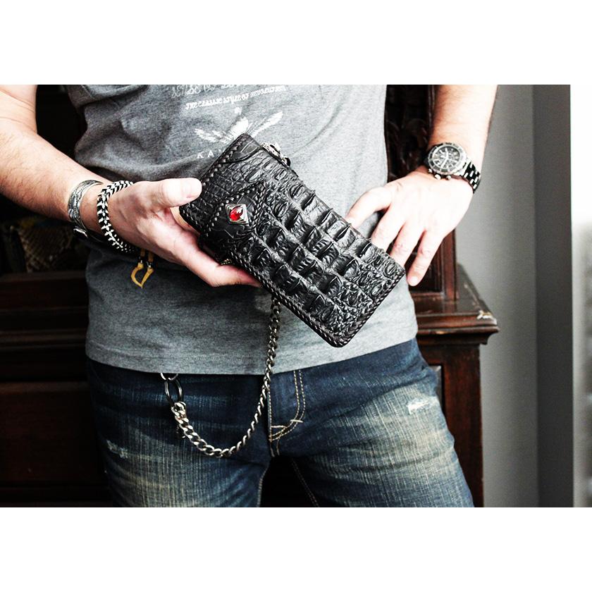 クロコダイル 長財布 背面ホーンバック・ブラック/コンチョ 限定スペシャルカスタム MUNI |  | 13