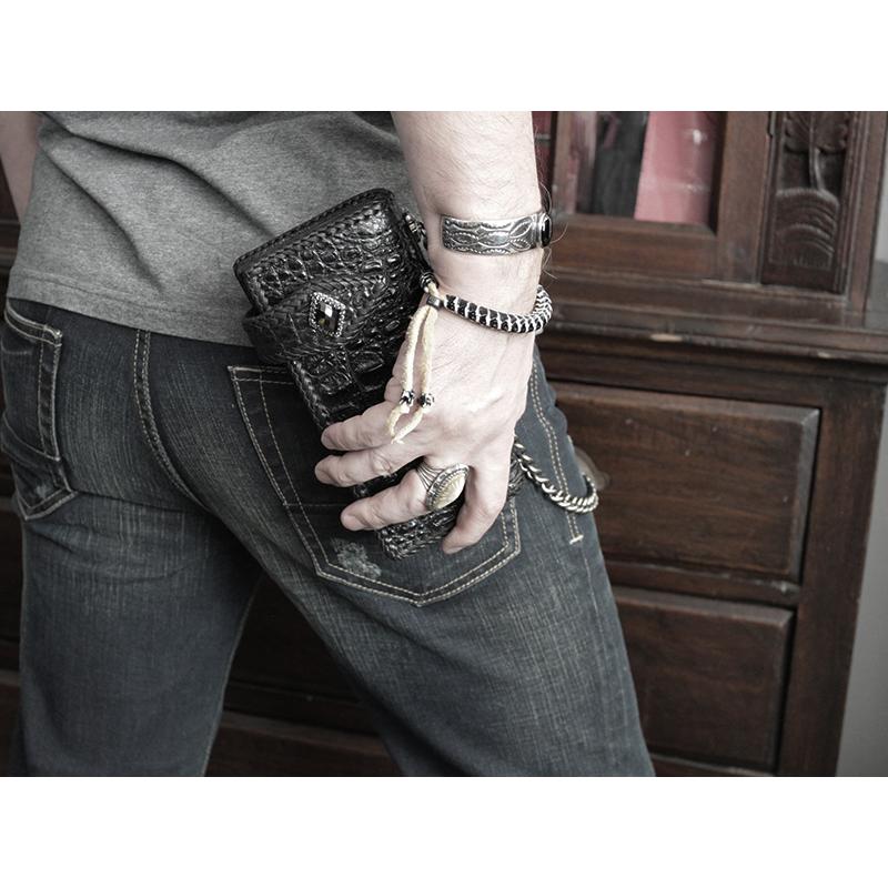 クロコダイル 長財布 背面ホーンバック・ブラック/コンチョ 限定スペシャルカスタム MUNI |  | 14