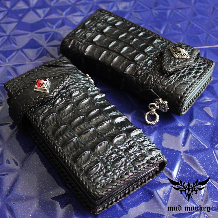 クロコダイル 長財布 背面ホーンバック・ブラック/コンチョ 限定スペシャルカスタム MUNI |  | 01