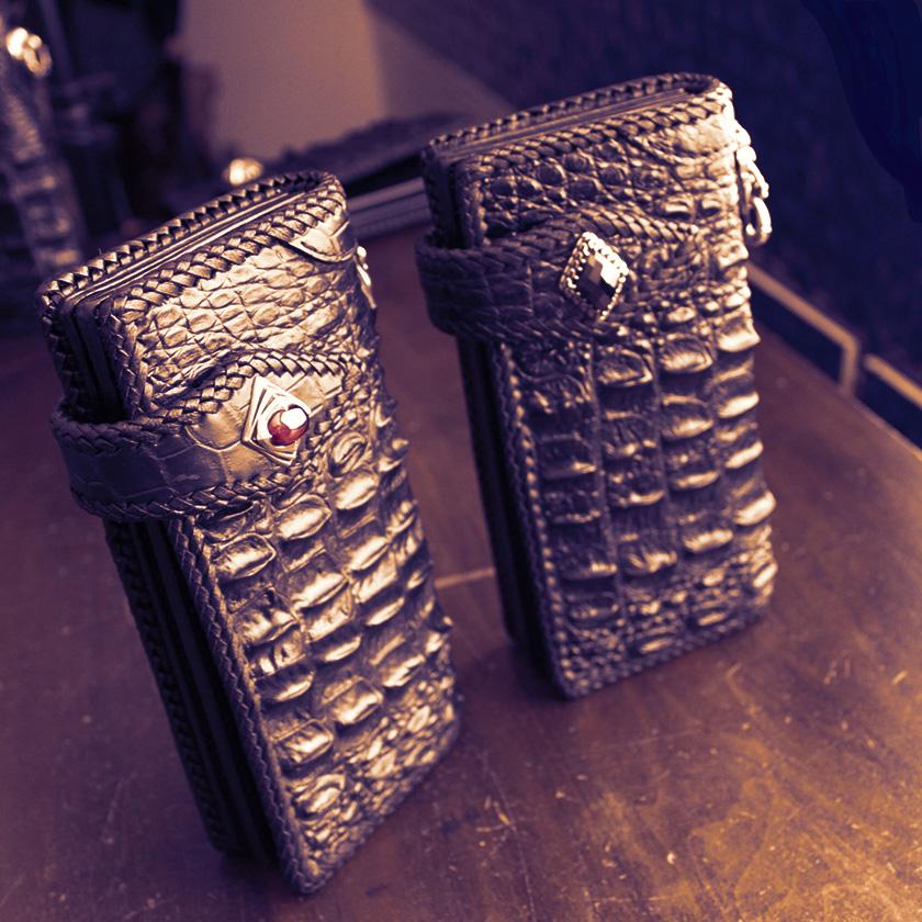 クロコダイル 長財布 背面ホーンバック・ブラック/コンチョ 限定スペシャルカスタム MUNI |  | 02