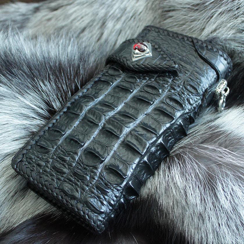 クロコダイル 長財布 背面ホーンバック・ブラック/コンチョ 限定スペシャルカスタム MUNI |  | 09