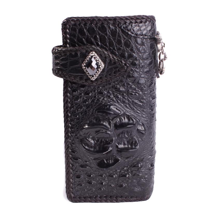 クロコダイル 長財布 クラウンホーンバック・ブラック/コンチョGrabオニキス MUNI | 