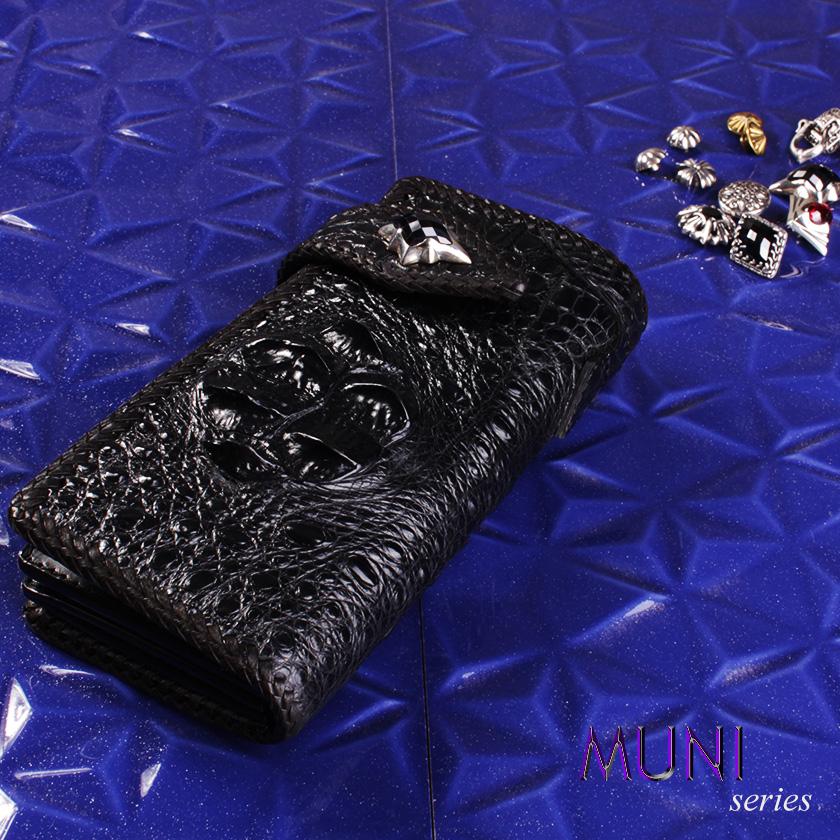 クロコダイル 長財布 クラウンホーンバック・ブラック/コンチョStarオニキス MUNI |  | 12