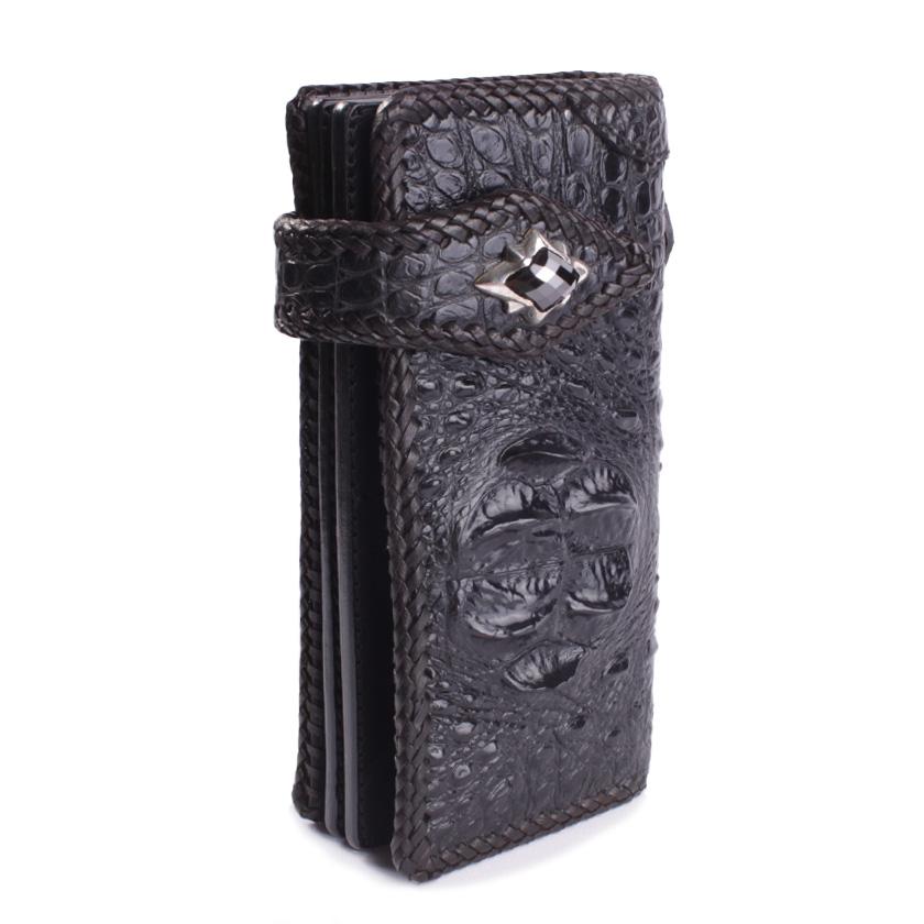 ロングウォレット クロコダイルレザー　 クラウン 長財布 本革 オニキス ロングウォレット クロコダイルレザー クラウン 長財布 本革