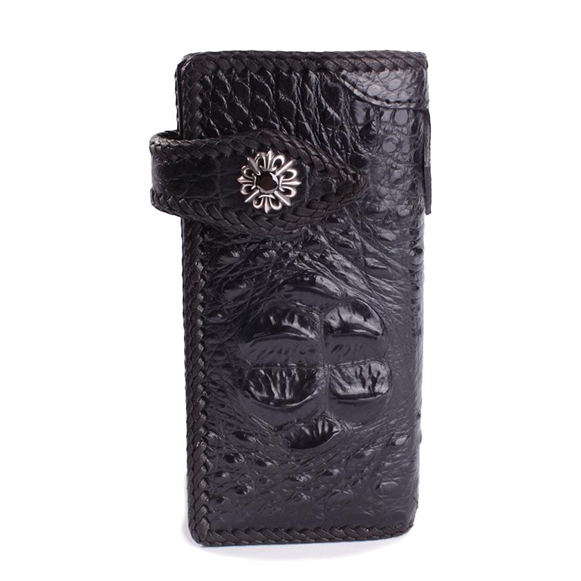 クロコダイル 長財布 クラウンホーンバック・ブラック/コンチョLilyGothicCZブラック MUNI |  | 02