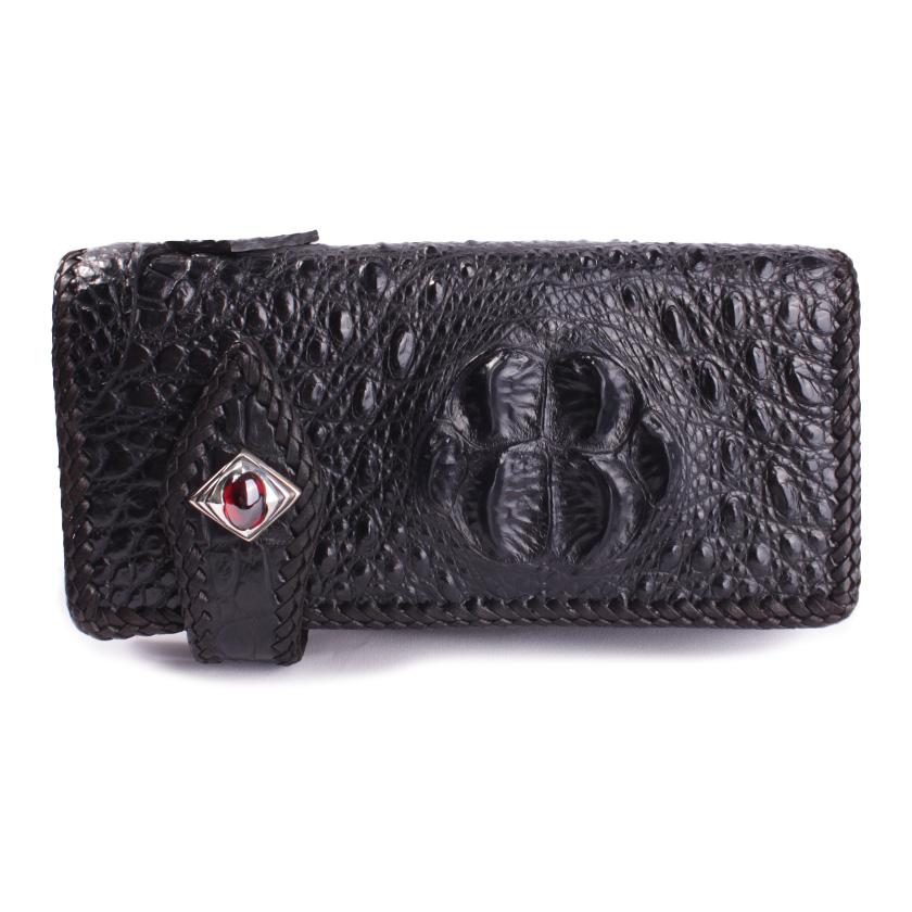 クロコダイル 長財布 クラウンホーンバック・ブラック/コンチョRedアイ MUNI |  | 12