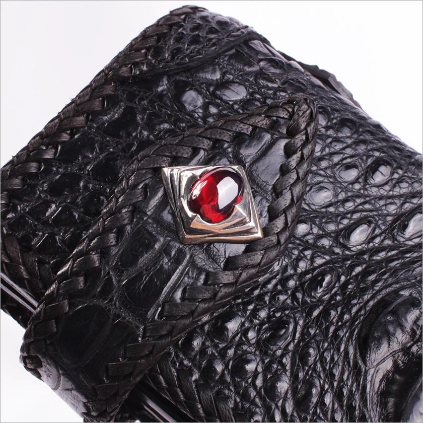 クロコダイル 長財布 クラウンホーンバック・ブラック/コンチョRedアイ MUNI |  | 06