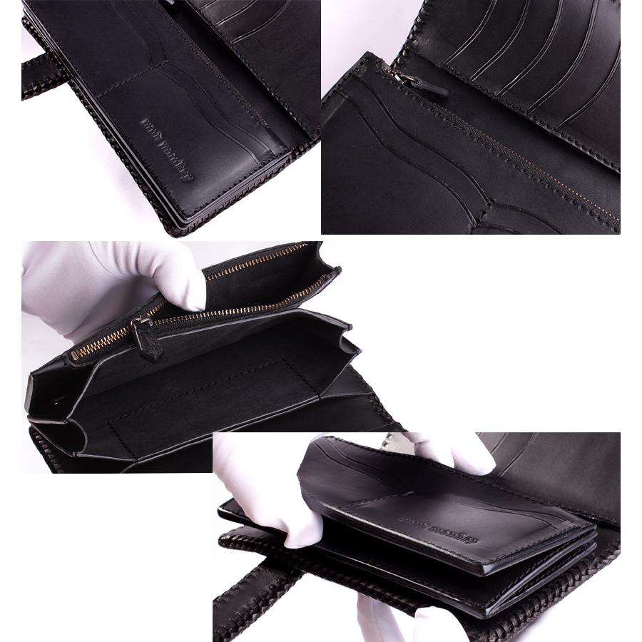 クロコダイル 長財布 クラウンホーンバック・ブラック/コンチョLilyGothicCZレッド MUNI |  | 10