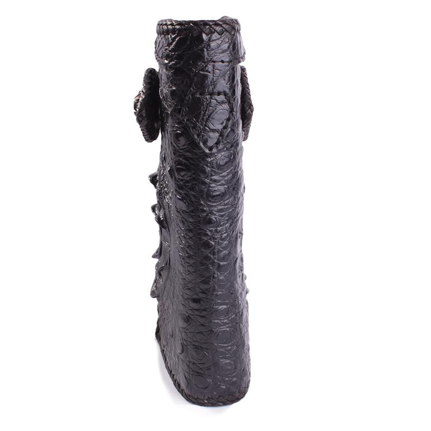 クロコダイル 長財布 クラウンホーンバック・ブラック/コンチョLilyGothicCZレッド MUNI |  | 03