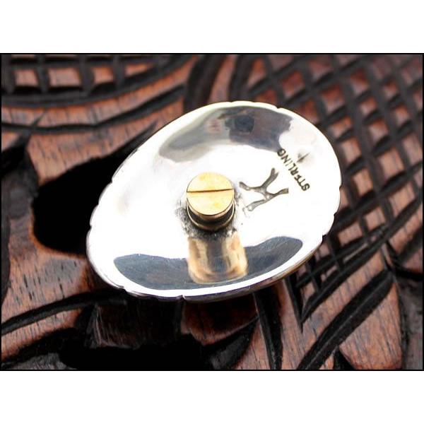 コンチョ ボタン/ネジ式/天然石ターコイズ・タイガーアイ・オニキス/ネオティアドロップ/レザークラフト/バイカーズウォレット/コンチョシルバー925 |  | 08