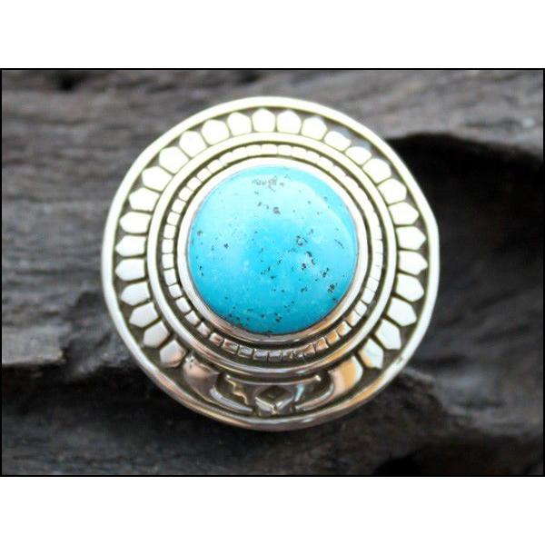 コンチョ ボタン/シルバー925/天然石ブルーターコイズ・ホワイトバッファロー/NEOインディアン ナバホ |  | 02