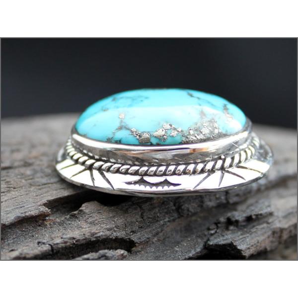 コンチョ ボタン/シルバー925/ビッグオーバル・オニキス・タイガーアイ・ブルーターコイズ |  | 06