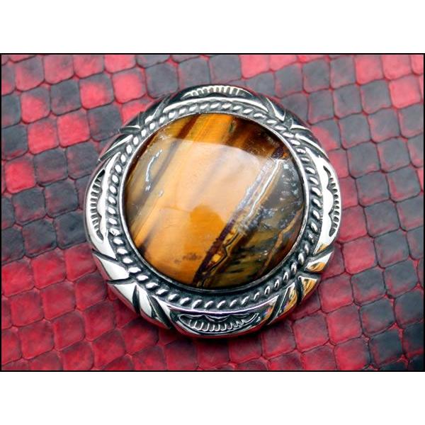 コンチョ ボタン/シルバー925/ビッグサークル・タイガーアイ |  | 01