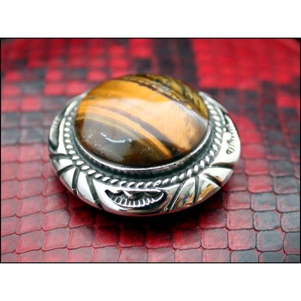 コンチョ ボタン/シルバー925/ビッグサークル・タイガーアイ |  | 02