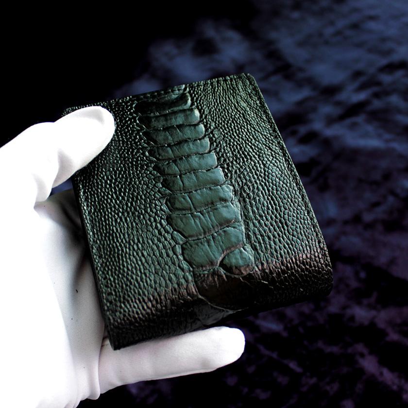オーストリッチレッグ革/二つ折り財布/ショートウォレット/ブラック |  | 03