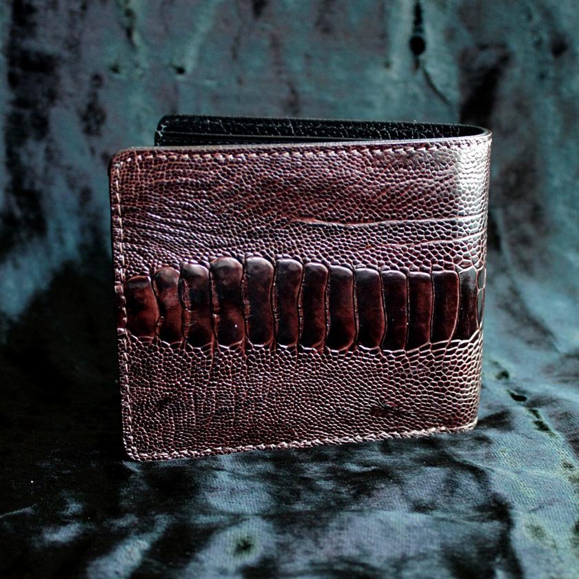 オーストリッチレッグ革/二つ折り財布/ショートウォレット/ブラウン |  | 01