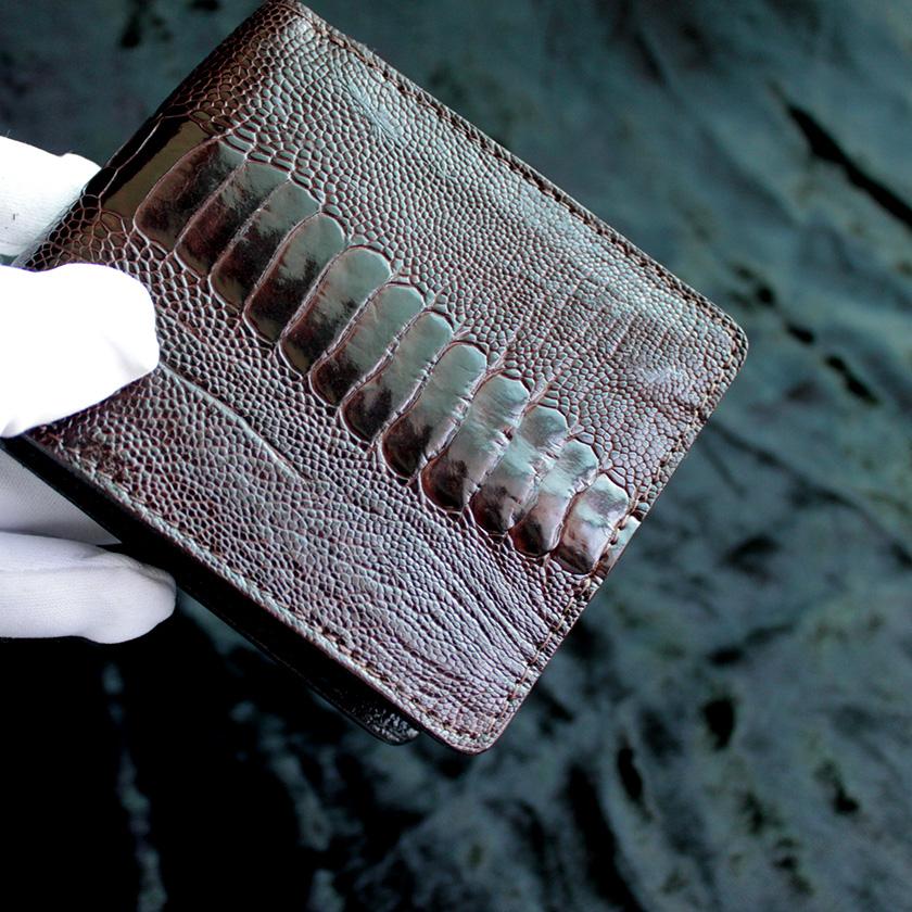オーストリッチレッグ革/二つ折り財布/ショートウォレット/ブラウン |  | 03