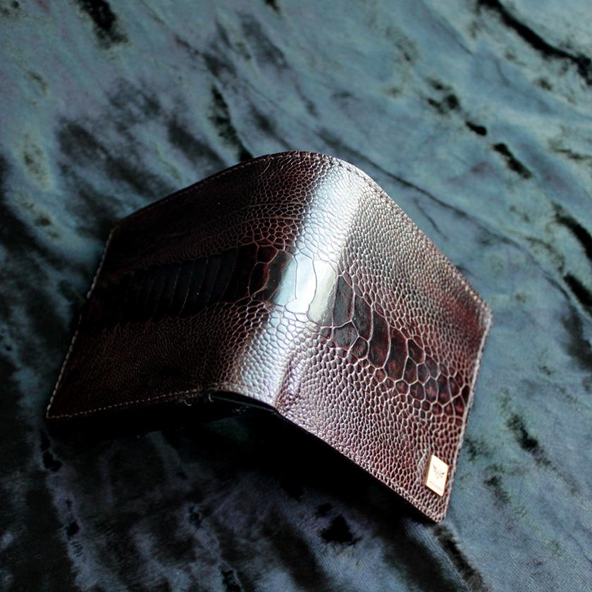 オーストリッチレッグ革/二つ折り財布/ショートウォレット/ブラウン |  | 05