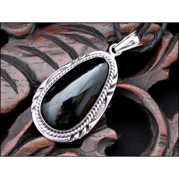 シルバー925ペンダント/ティアードロップ・天然石　Navajo design |  | 03