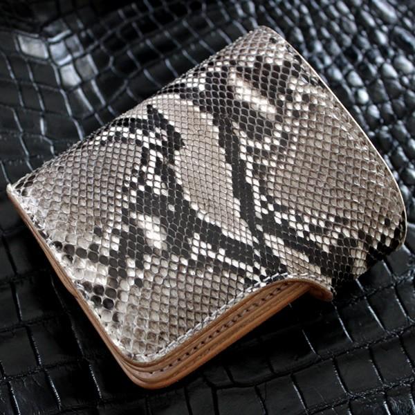 バイカーズウォレット 二つ折り財布 パイソン ハーフウォレット メンズ