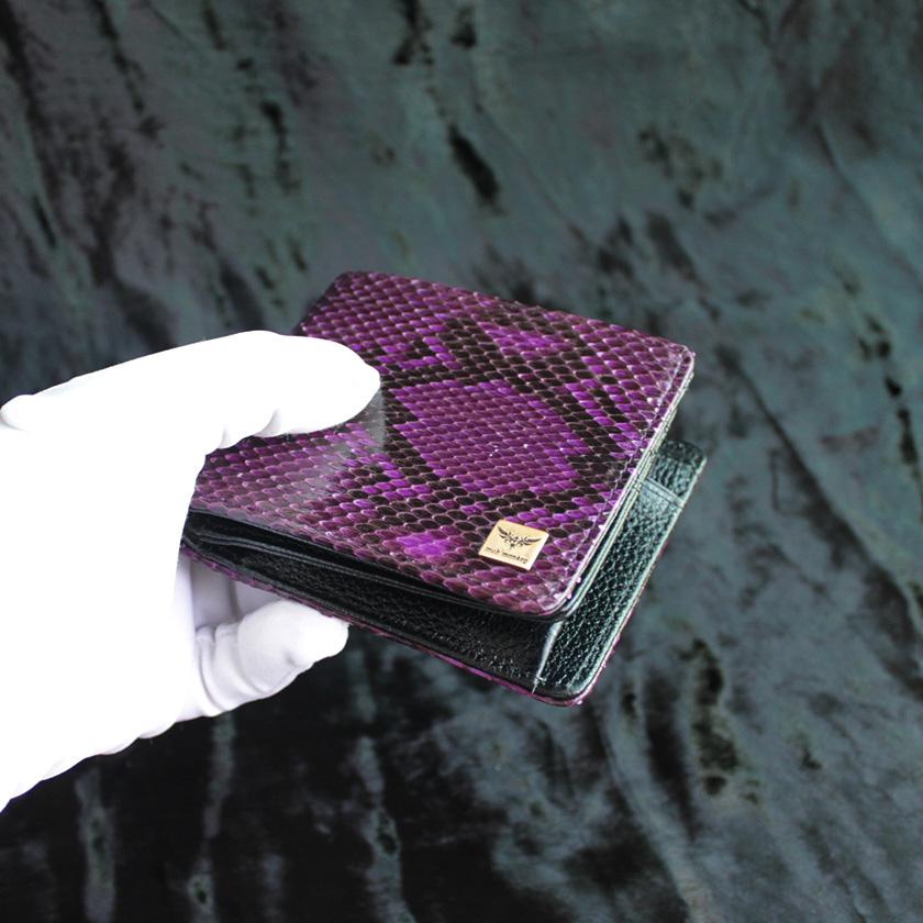 パイソン ヘビ革/二つ折り財布/ショートウォレット/パープルピンク |  | 09