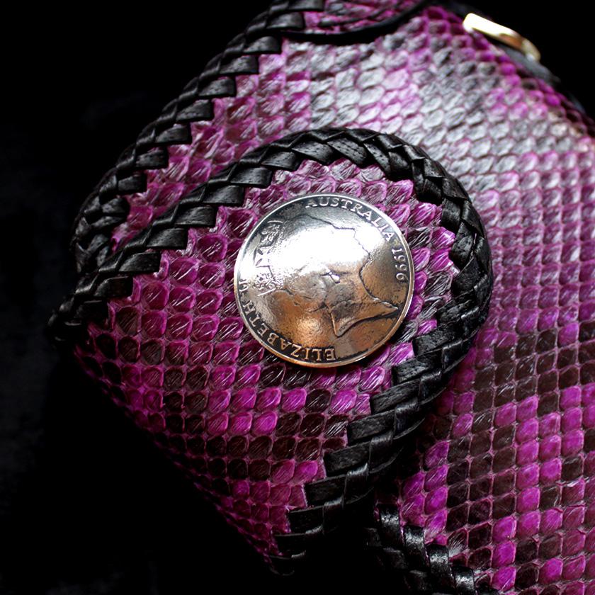 パイソン・ミドルウォレット /二つ折り財布 /パープルピンク/INSIDEサドルBlack |  | 04