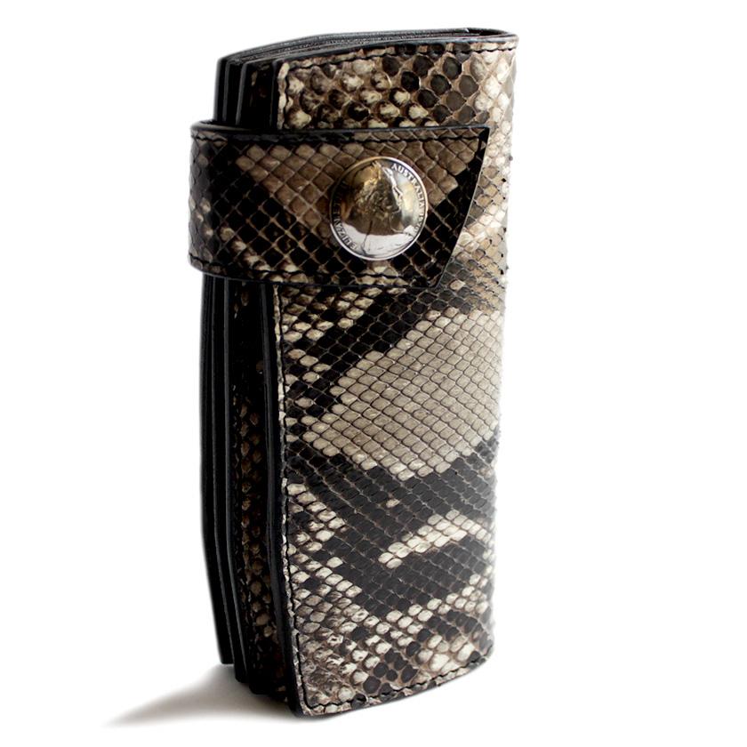 パイソン 長財布 バイカーズウォレット・サドルブラック・インナーパイソン KATANA /コンチョコインエリザベス |  | 01
