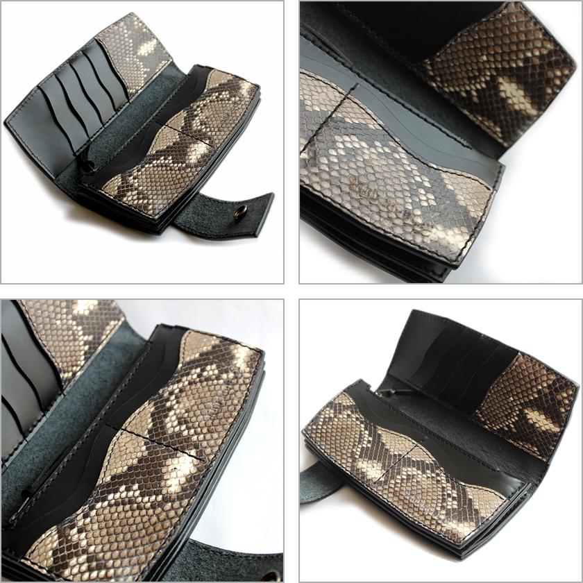 パイソン 長財布 バイカーズウォレット・サドルブラック・インナーパイソン KATANA /コンチョコインエリザベス |  | 07