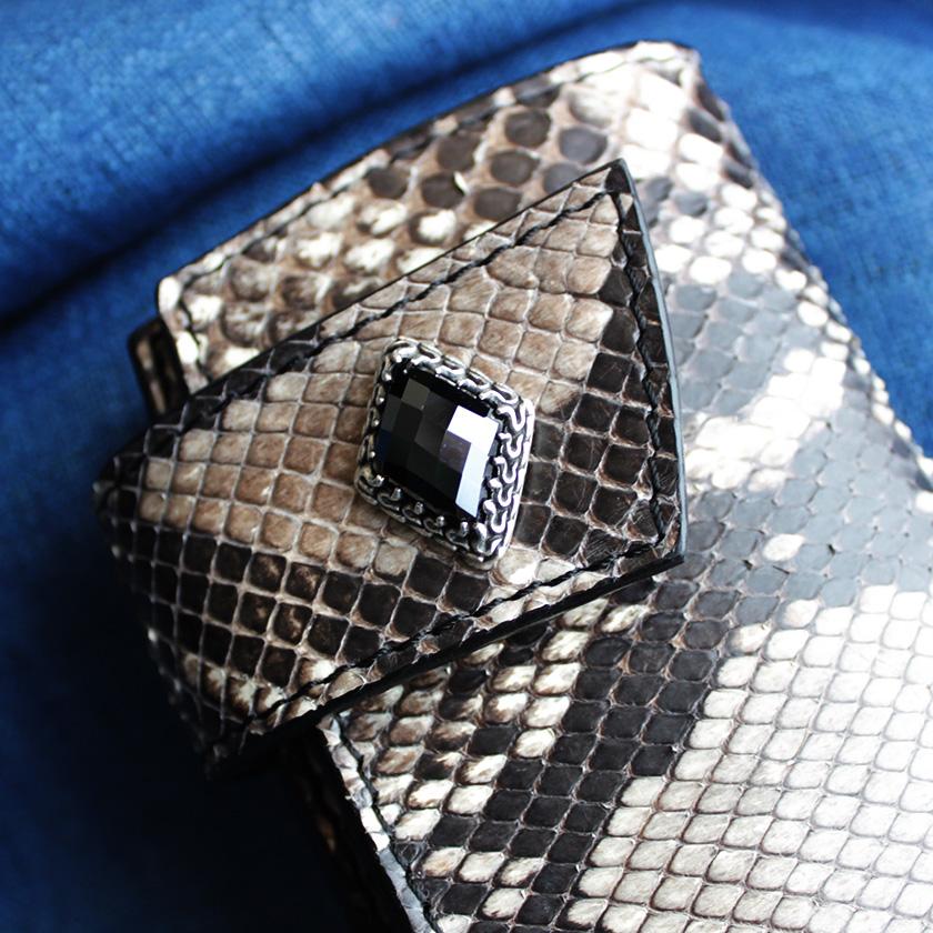 パイソン 長財布 バイカーズウォレット・サドルブラック・インナーパイソン KATANA /コンチョGrabオニキス |  | 02