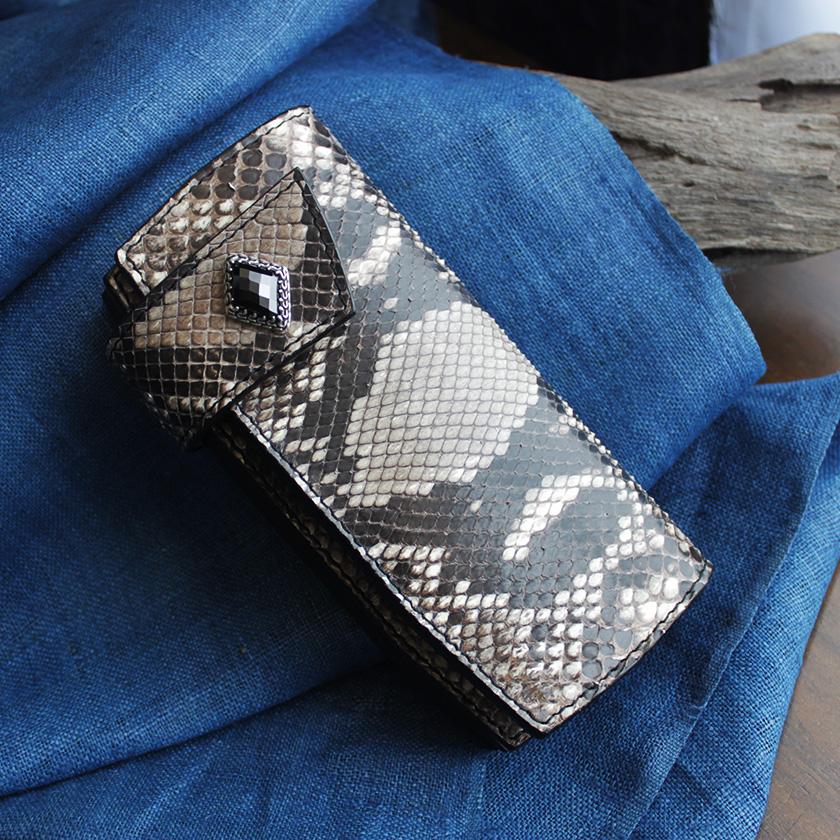 パイソン 長財布 バイカーズウォレット・サドルブラック・インナーパイソン KATANA /コンチョGrabオニキス |  | 04