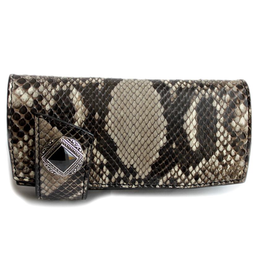 パイソン 長財布 バイカーズウォレット・サドルブラック・インナーパイソン KATANA /コンチョMDオニキス |  | 02