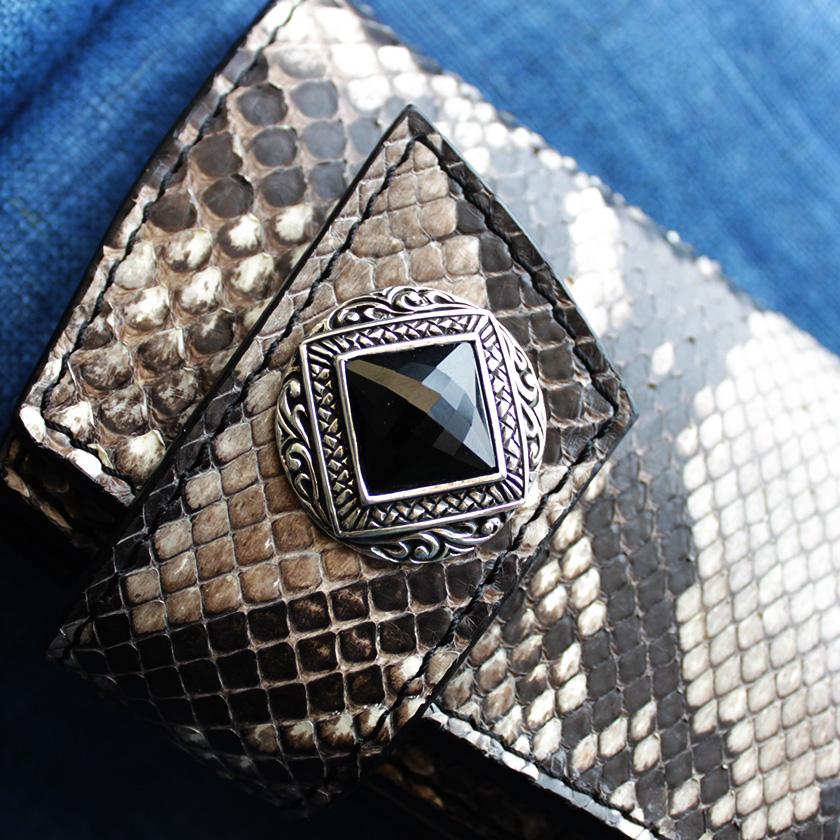 パイソン 長財布 バイカーズウォレット・サドルブラック・インナーパイソン KATANA /コンチョMDオニキス |  | 04