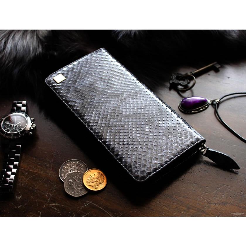 フルラウンドファスナー長財布/蛇革パイソン・グレー |  | 01